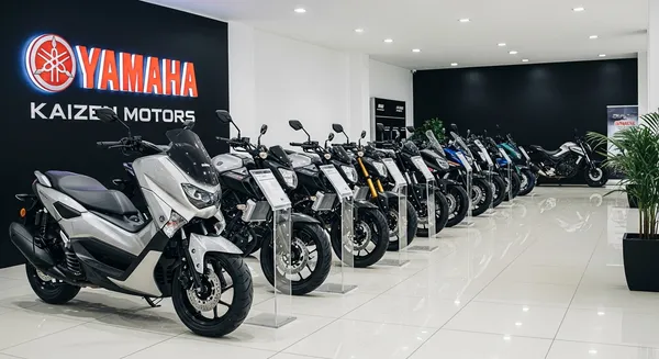 Moto Yamaha en exhibición en concesionaria de Panamá